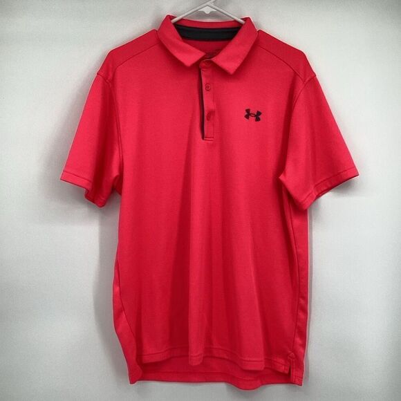 Men's Under Armour Performance Polo Shirt - large pink/gray - Picture 1 of 7